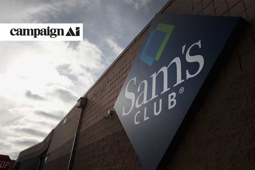 Sign of Sam's Club on a wall