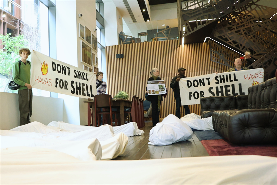 Protestors stage "die in" at Havas' London office